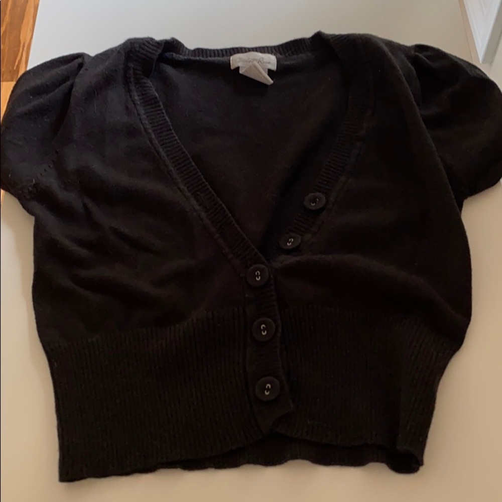 Charlotte Russell Black Crop Sweater